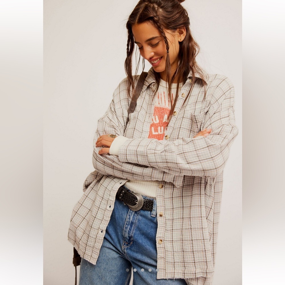 Free People Cardiff Plaid Top | Size XS